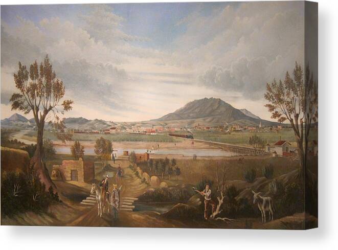 Painting Canvas Print featuring the painting View Of El Paso by Mountain Dreams