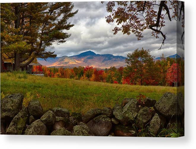 Chocorua Fall Colors Canvas Print featuring the photograph View of the White Mountains by Jeff Folger