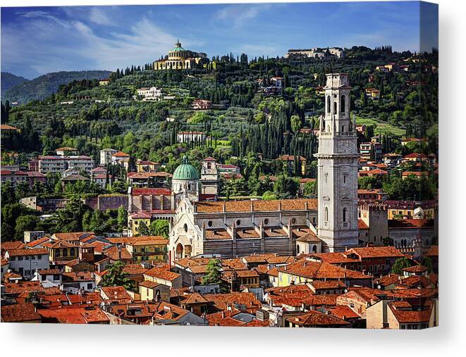 Verona Canvas Print featuring the photograph View Over Verona Italy by Carol Japp