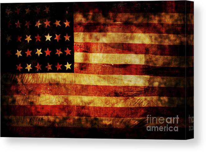 Canvas Giclee Prints Art Vintage American Flag Photo Colorful Print Decor Red 