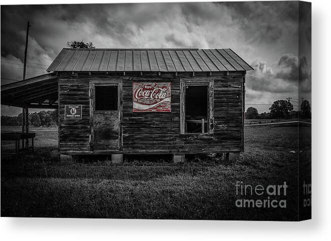 Double D Farm Canvas Print featuring the photograph Vintage Barn with Coco Cola Sign by Dale Powell