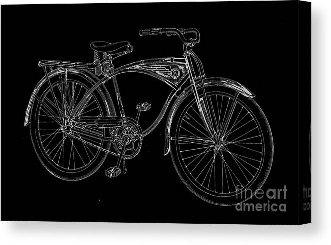 Bike Canvas Print featuring the digital art Vintage Bicycle Tee by Edward Fielding