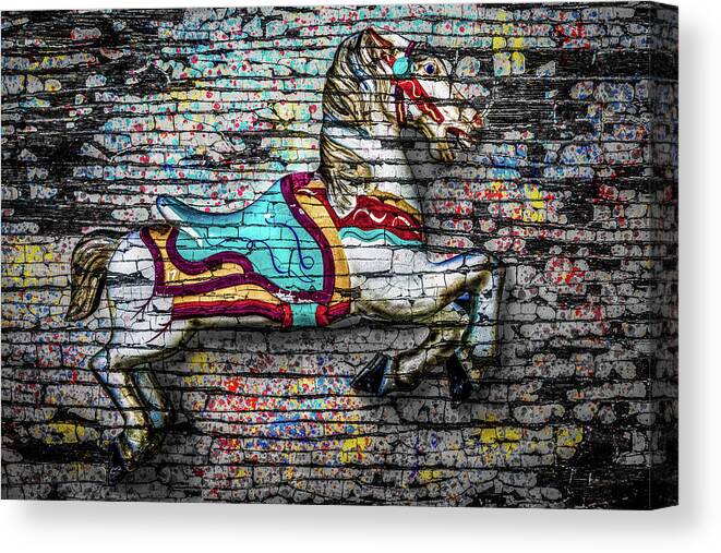 Bryan Canvas Print featuring the photograph Vintage Carousel Horse by Michael Arend
