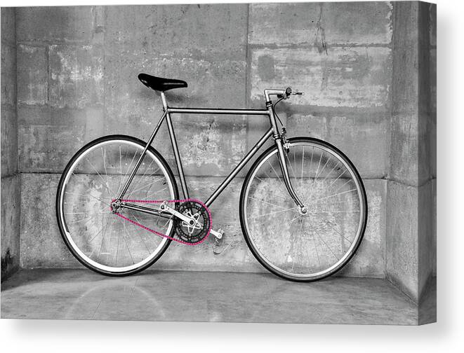 Bicycle Canvas Print featuring the photograph Vintage fixed-gear bicycle by Dutourdumonde Photography
