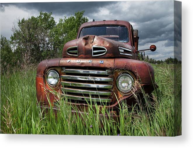 Rusty Trucks Canvas Print featuring the photograph Vintage Ford Truck by Theresa Tahara