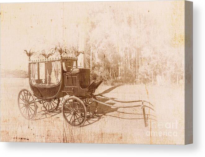 Funeral Canvas Print featuring the photograph Vintage funeral hearse by Jorgo Photography