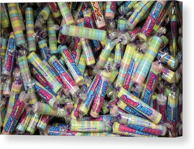 Candies Canvas Print featuring the photograph VIntage Sweet Tarts candies by Karen Foley