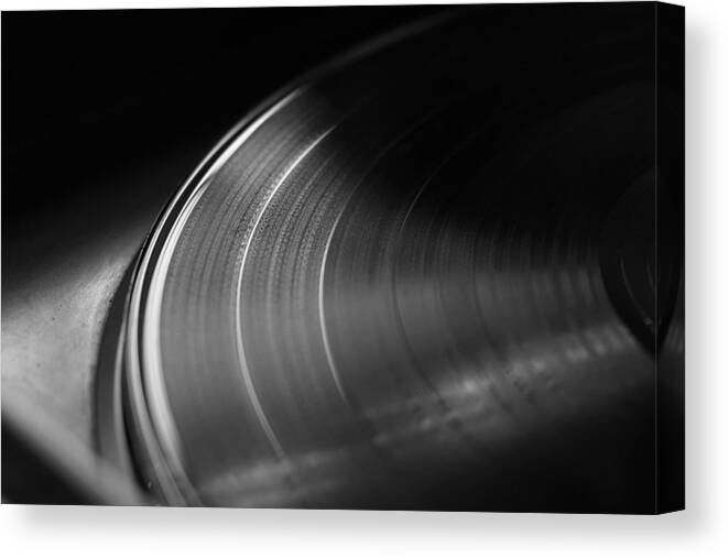 Vinyl Record Canvas Print featuring the photograph Vinyl Record and Turntable by Angelo DeVal