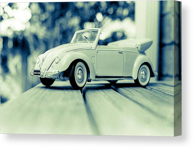 Antique Car Canvas Print featuring the photograph VW Beetle Convertible by Jon Woodhams