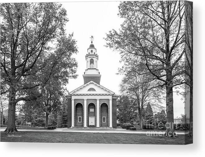 Crawfordsville Canvas Print featuring the photograph Wabash College Chapel by University Icons