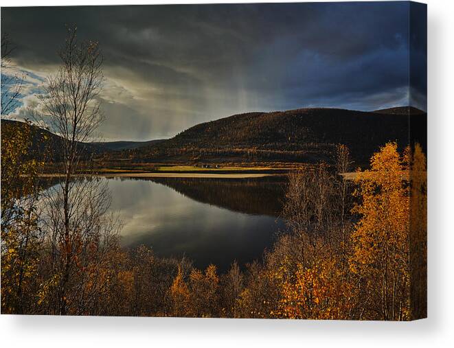 River Canvas Print featuring the photograph Waiting for Snow in the Deatnu Valley by Pekka Sammallahti