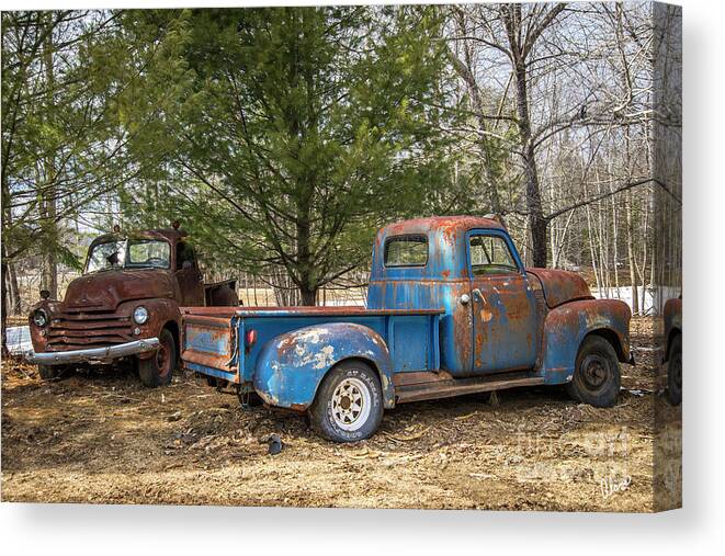 Old Truck Canvas Print featuring the photograph Waiting to be fixed by Alana Ranney