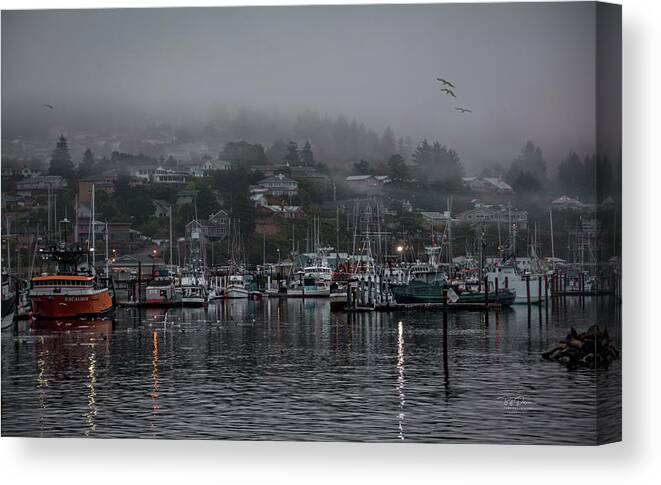 Coast Canvas Print featuring the photograph Waking up in a small coastal town by Bill Posner