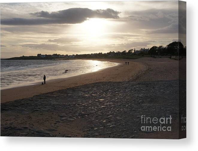 Elie And Earlsferry Canvas Print featuring the photograph Walking Toward the Sunset by Elena Perelman