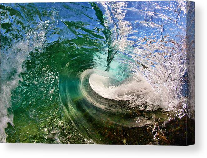 Ocean Canvas Print featuring the photograph Warped Wave by Paul Topp