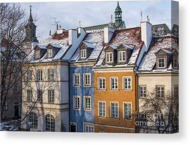 Architecture Canvas Print featuring the photograph Warsaw, Poland by Juli Scalzi