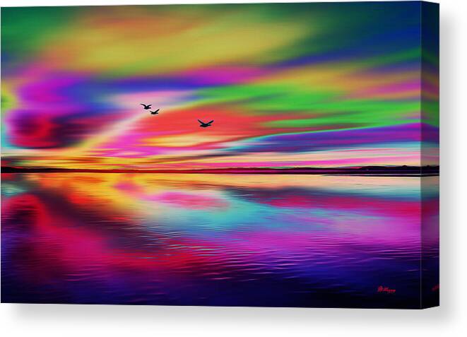 Water Canvas Print featuring the digital art Water Reflections by Gregory Murray