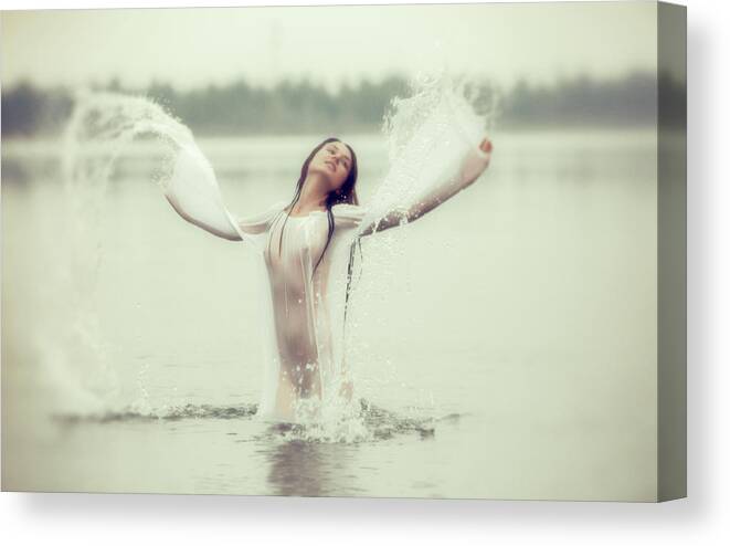 Russian Artists New Wave Canvas Print featuring the photograph Water Wings by Vitaly Vakhrushev