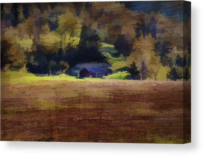 Southwest Wisconsin Barn Canvas Print featuring the photograph Watercolor Barn Southwest Wisconsin by Thomas Young