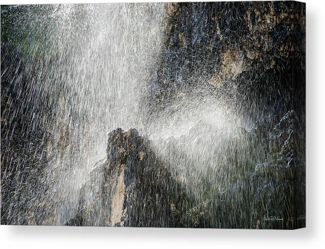 Idaho Scenics Canvas Print featuring the photograph Waterfall and Cliff Textures by Leland D Howard