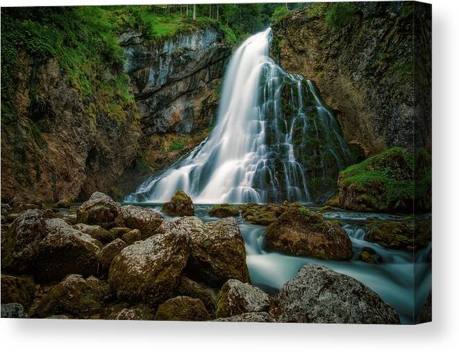 Waterfall Canvas Print featuring the photograph Waterfall by Martin Podt