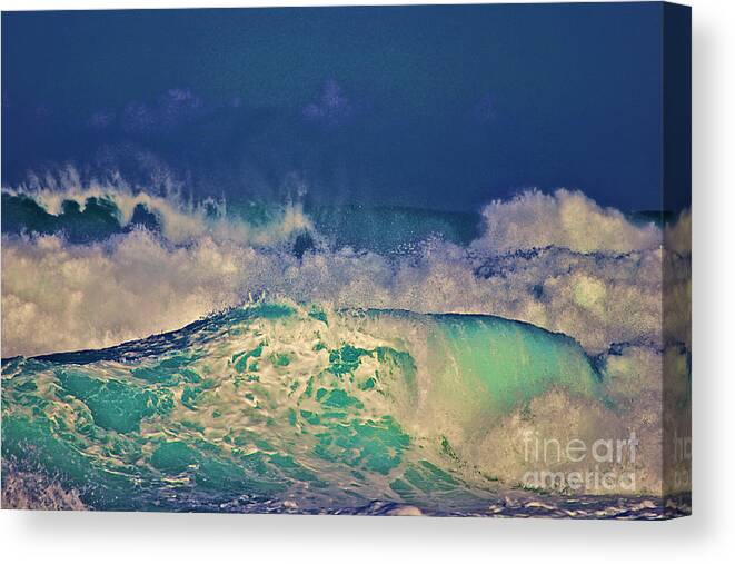 Surf Breaking Canvas Print featuring the photograph Waves Breaking by Bette Phelan