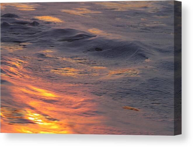 Ocean Canvas Print featuring the photograph Waves Dawn Reflections by Robert Banach