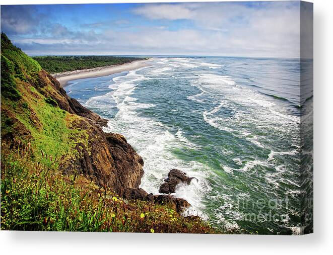 Coast Canvas Print featuring the photograph Waves on the Washington Coast by Lincoln Rogers
