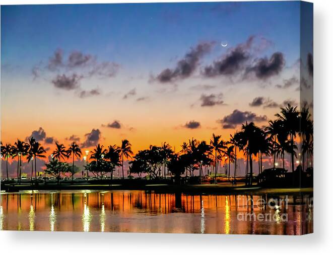 Waxing Crescent Canvas Print featuring the photograph Waxing Crescent by Jon Burch Photography