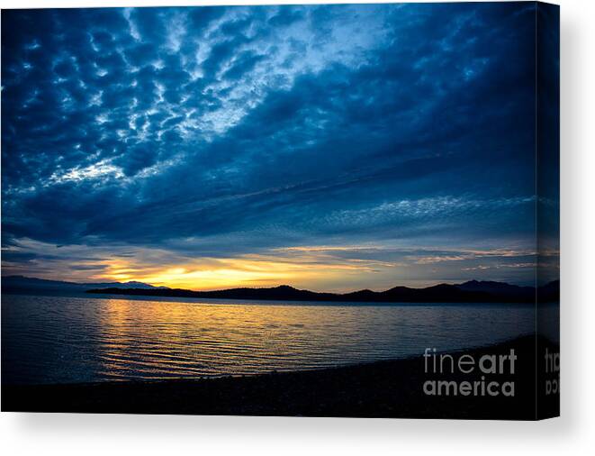 Storm Canvas Print featuring the photograph Welcome Beach Storm Sunset by Elaine Hunter