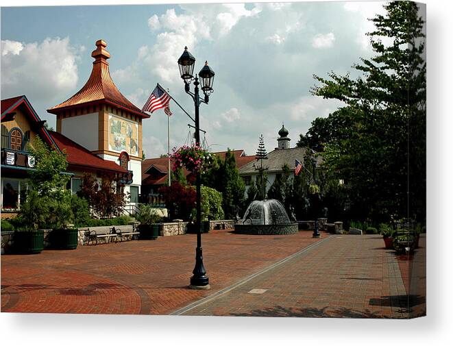 Usa Canvas Print featuring the photograph Welcome Center at Frankenmuth by LeeAnn McLaneGoetz McLaneGoetzStudioLLCcom