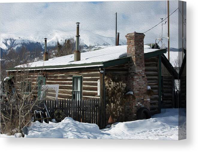 Yukon Canvas Print featuring the digital art Welcome Home - Digital Oil by Birdly Canada