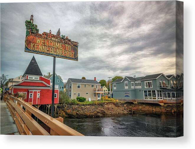 Sign Canvas Print featuring the photograph Welcome to Kennebunkport by Rick Berk