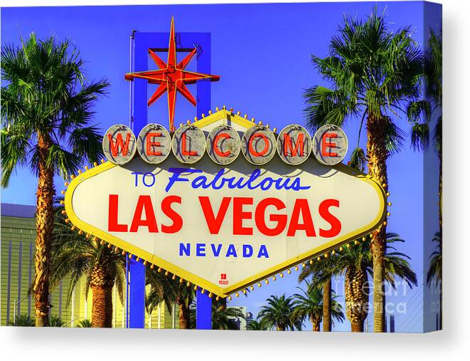 Las Vegas Canvas Print featuring the photograph Welcome To Las Vegas by Anthony Sacco