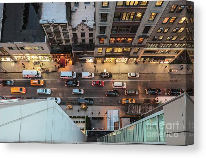 Aerial Canvas Print featuring the photograph West 37th St New York by Thomas Marchessault