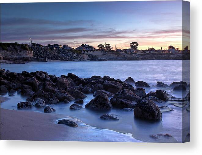 West Cliff Canvas Print featuring the photograph West Cliff Santa Cruz Sunrise by Morgan Wright