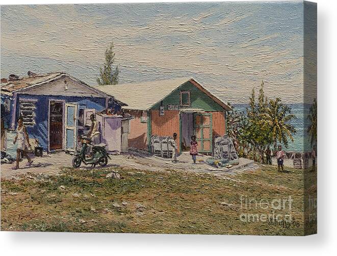 Eddie Canvas Print featuring the painting West End - Russell Island by Eddie Minnis