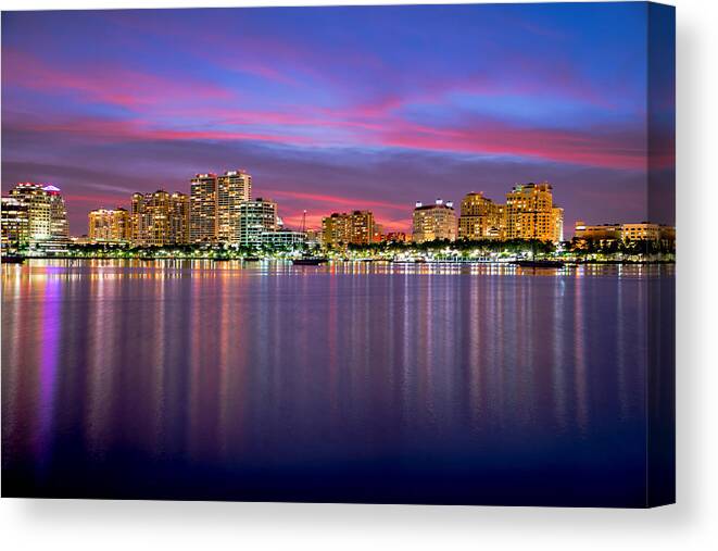 Westpalmbeach Canvas Print featuring the photograph West Palm Sunset by Jody Lane
