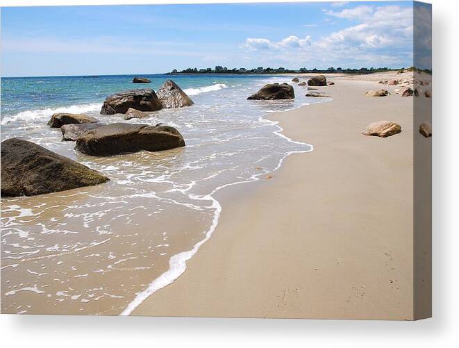 Ocean Canvas Print featuring the photograph Westport Harbor Low TIde by AnnaJanessa PhotoArt