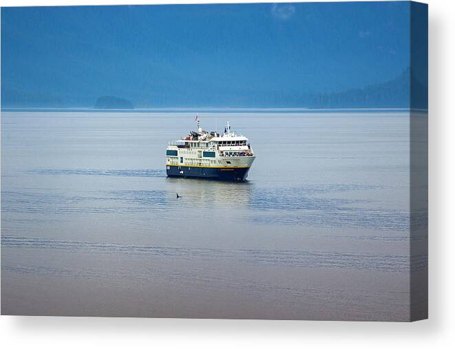Glacier Bay Canvas Print featuring the photograph Whale Watching in Glacier Bay by Anthony Jones