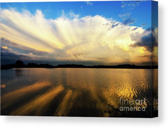 Where Heaven Meets The Earth. Water Canvas Print featuring the photograph Where Heaven Meets The Earth by Bob Christopher