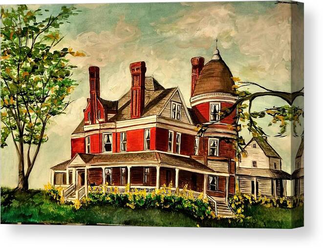 White Hall Canvas Print featuring the painting White Hall by Alexandria Weaselwise Busen