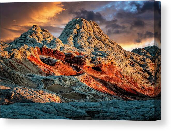 Arizona Canvas Print featuring the photograph White Pocket Crater by Michael Ash