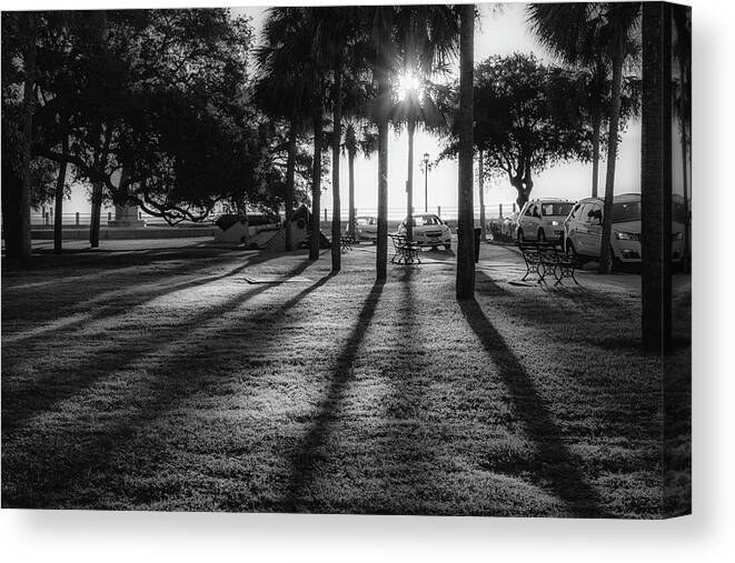 Charleston Canvas Print featuring the photograph White Point Garden Morning Light by Donnie Whitaker