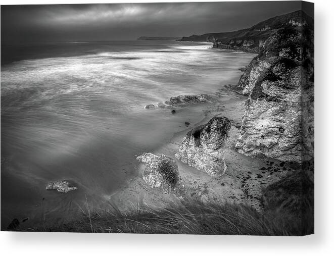 Ireland Canvas Print featuring the photograph Whiterocks mono by Nigel R Bell