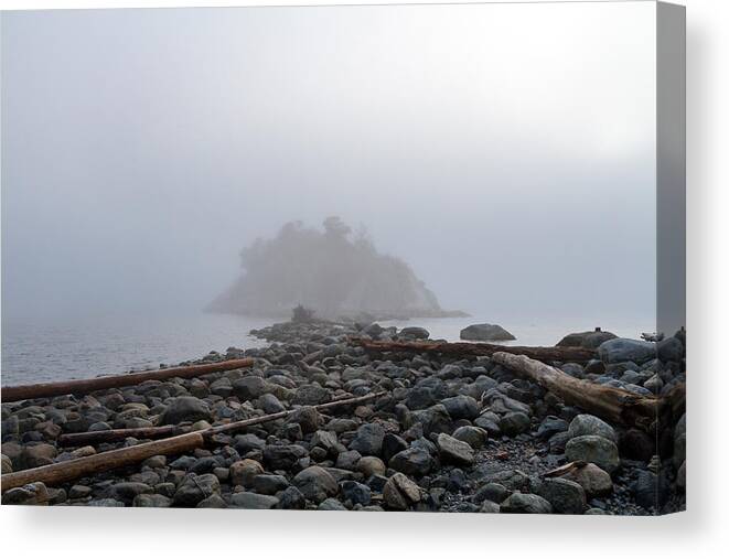 Autumn Canvas Print featuring the photograph Whytecliff Park in the Fog by Michael Russell