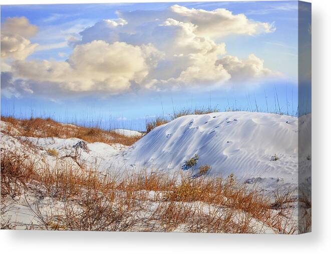Clouds Canvas Print featuring the photograph Wild Sand Dunes by Debra and Dave Vanderlaan