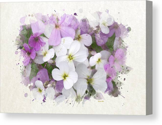 Wildflower Canvas Print featuring the mixed media Watercolor Wildflowers by Christina Rollo