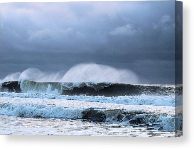 Water Canvas Print featuring the photograph Wind Blown Waves by Robert Banach