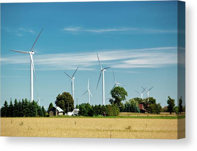 Wind Turbines Canvas Print featuring the photograph Wind Turbines by Rich S